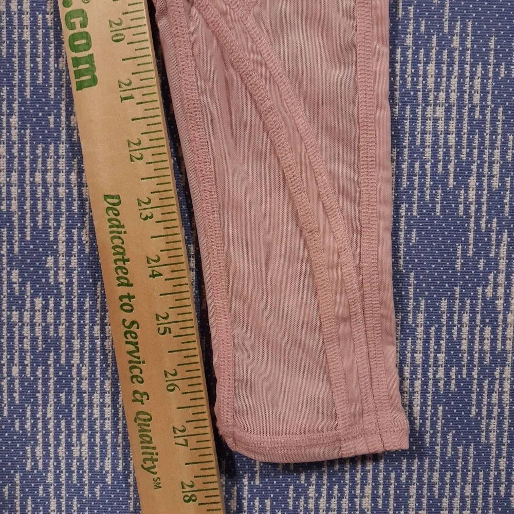 Alo Yoga Leggings Womens Size XS Pink Mesh Leg Fitted Athletic
